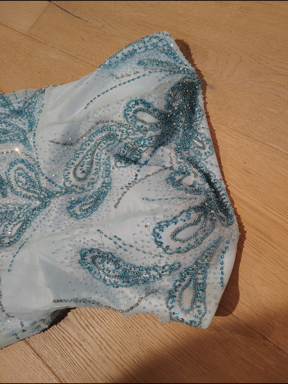 Y2K Vintage Light Blue Embellished Strapless Bodice Women's size 10 Prom